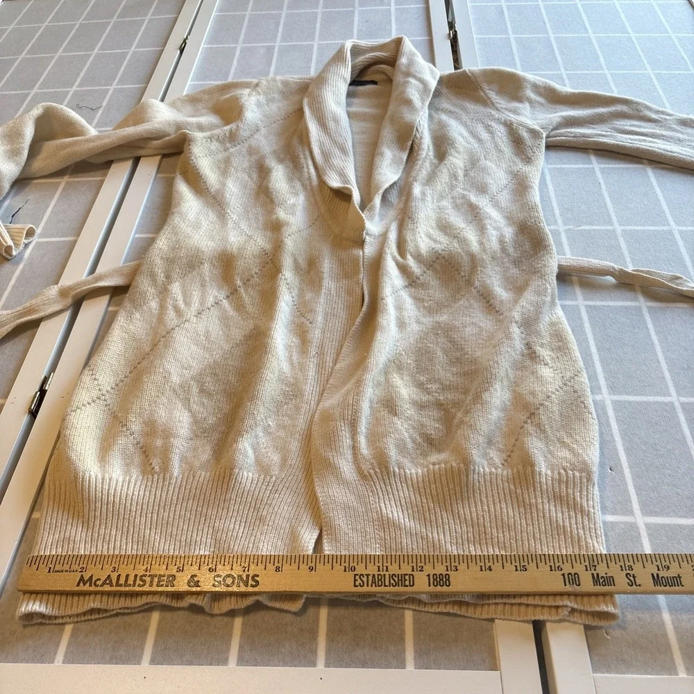 Brooks Brothers Lambswool Argyle Shawl Collar Grandpa Core Duster Tie Sweater M‎